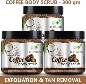 Gulbadan Naked Raw Coffee Body Scrub Pack Of Exfoliation Tan