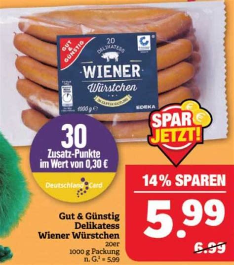 Gut Günstig Delikatess Wiener Würstchen Angebot bei Marktkauf