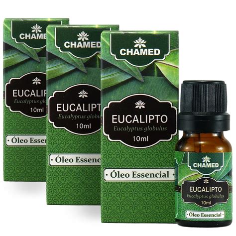 Kit 3 Óleo Essencial de Eucalipto globulus 10ml Puro Chamed Submarino