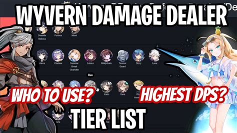 Best Wyvern Dps Epic Seven Tier List Youtube