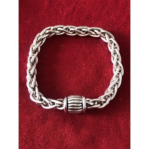 Bracelet Herm S Vintage Maille Palmier Argent