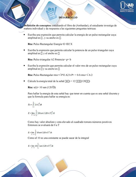 Conceptos Teóricos DESARROLLO Definición de conceptos estudiando