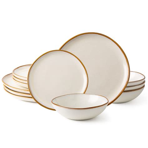 AmorArc Ceramic Dinnerware Sets Handmade Reactive Glaze Plates And