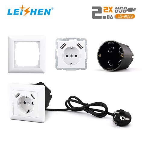 Leishen Brand Sp 9633 Usb Schuko Power Socket 16a 250v 2 8a Dual Usb