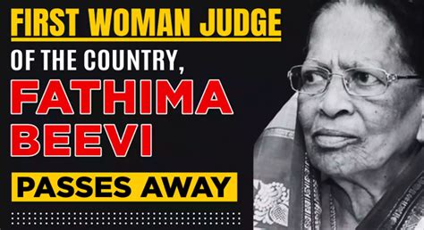 Fathima Beevi Indias 1st Female Sc Judge Passes Away