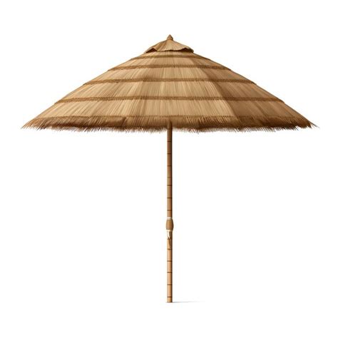 Premium AI Image Straw Beach Umbrella Isolated On Transparent Or