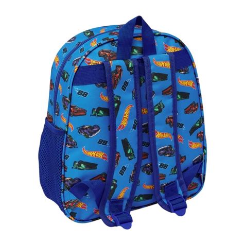 Mochila de Criança 27Cm HOT WHEELS 3D Azul