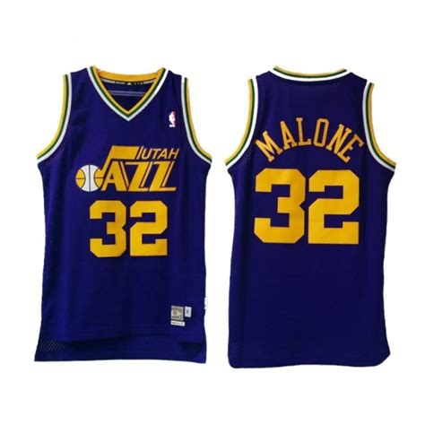 Adidas Camiseta Swingman Karl Malone Utah Jazz Purpura Amarillo