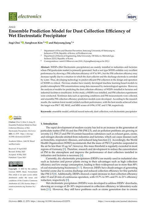 Pdf Ensemble Prediction Model For Dust Collection Efficiency Of Wet