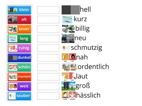 Adjektive Und Das Gegenteil Match Up