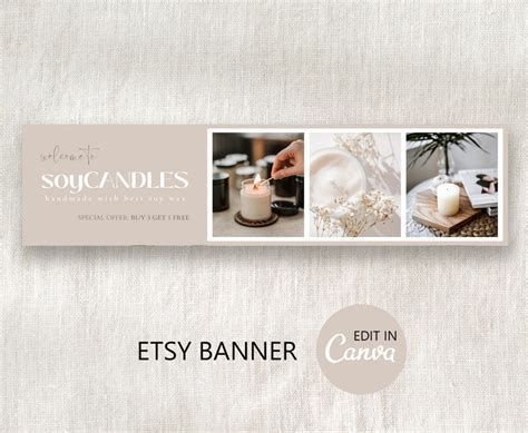 Etsy Banner Template Editable In Canva DIY Etsy Photo Covertemplate