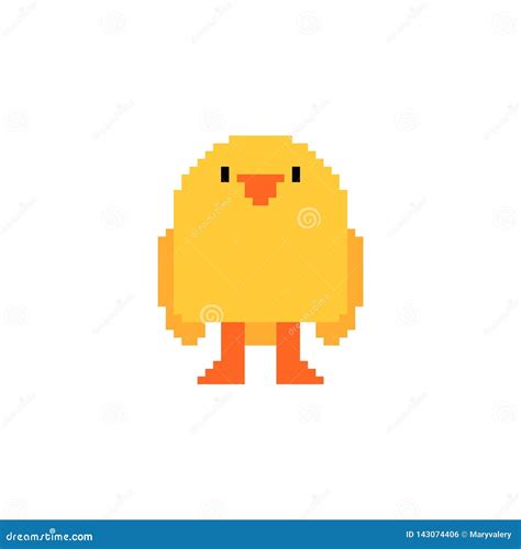 Pixel Art Chick Cartoon Vector 111875907