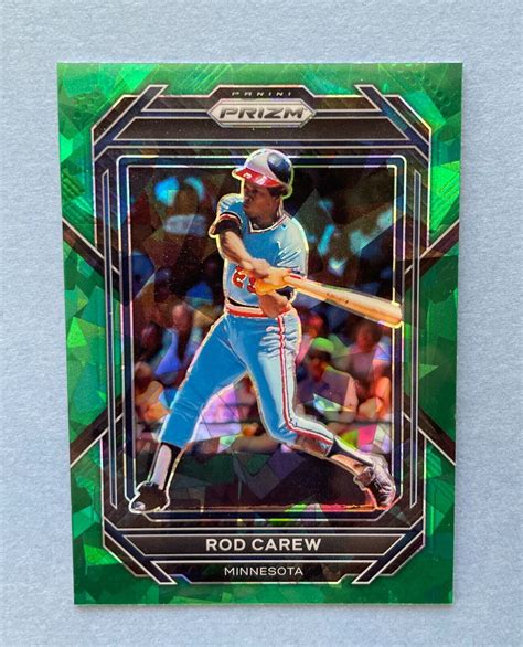 2023 Panini Prizm Baseball Rod Carew Green Cracked Ice Prizm 261 HOF