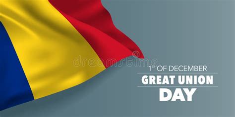 Romania Great Union Day Greeting Card Banner Vector Illustration