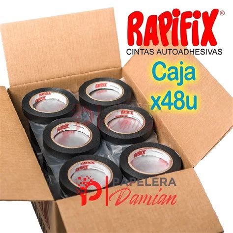 Cinta Papel Negra Mm X Mt Rapifix Caja X Rollos