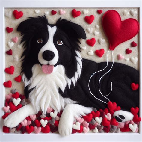 Single Luxury Border Collie Greeting Card — Two Woofs