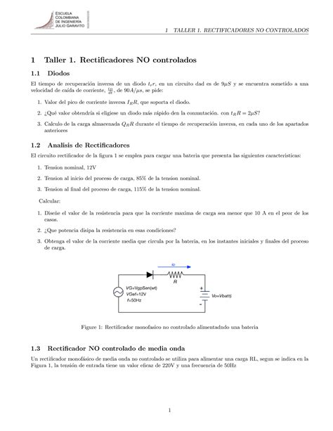 Taller Re Cno Controlados Taller Rectificadores No Controlados