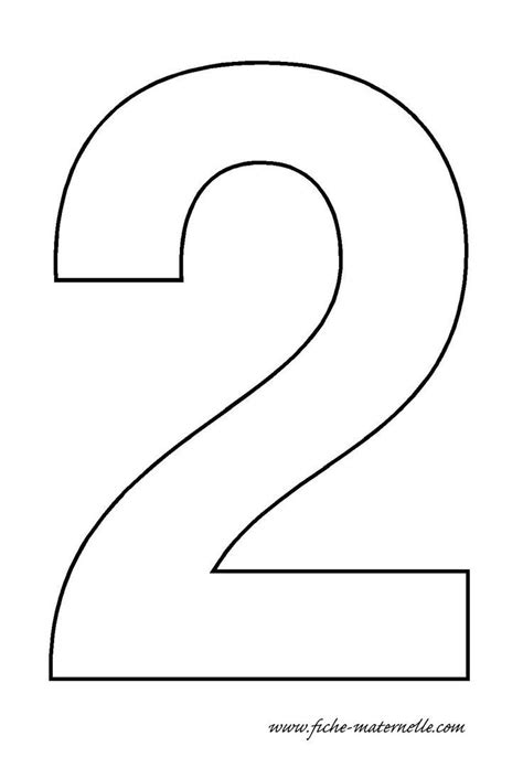 Printable Number 2 Outline