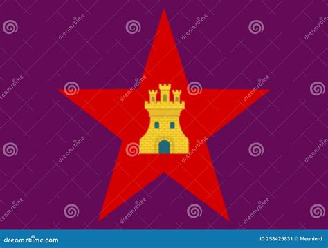 Glossy Glass Flag of Castilian Leftist Nationalism in Spain Stock ...