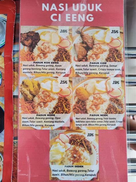 Carta Del Restaurante Nasi Uduk Ci Eeng Curug Sangereng