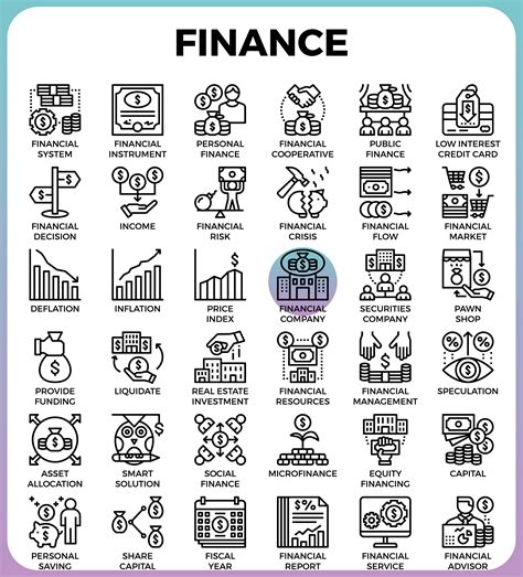 Finance Line Icons 544696 Vector Art At Vecteezy