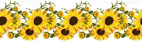Sunflower Border Flowers 23265631 Png