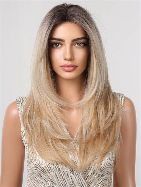 Haircube Lace Wigs For Women Long Ombre Blonde Wigs Dark Root