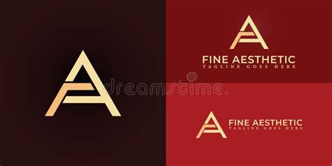 Abstract Initial Triangle Letters FA Or AF Logo In Gold Color Isolated