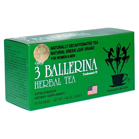 3 Ballerina Té De Dieta Extra Fuerte Para Hombres Y Mujeres 6 Cajas X