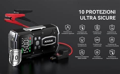 Acezuk Avviatore Batteria Auto A Psi Avviatore Di Emergenza