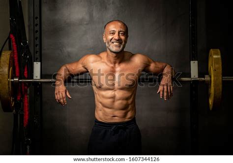 Muscular Shirtless Mature Older Bodybuilding Athlete Stock Photo Edit