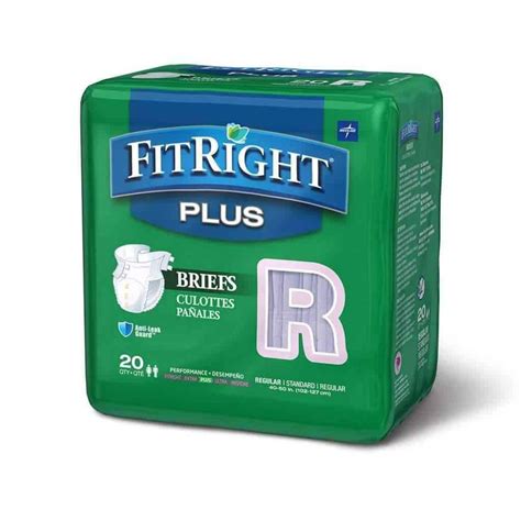 Fitright Plus Adult Diapers Unisex Disposable Incontinence Briefs Wi