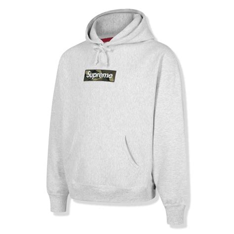 Supreme Box Logo Hooded Sweatshirt Fw23 Ash Grey 1lux