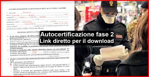 Autocertificazione Fase 2 Modulo Pdf Stranieriditalia