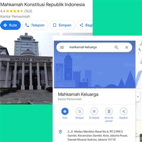 Nama Mahkamah Konstitusi Berubah Jadi Mahkamah Keluarga Di Google Maps