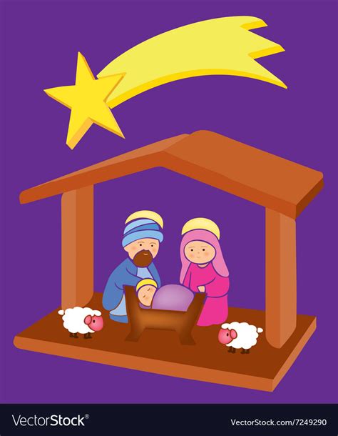 Bajesus In A Manger Royalty Free Vector Image