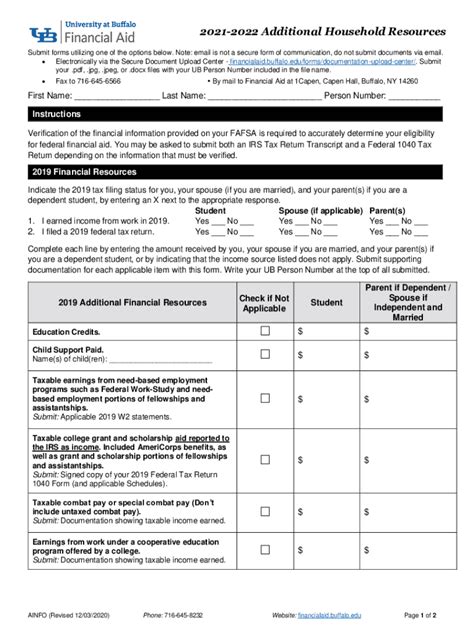 Fillable Online Financialaid Buffalo Text H R Th Congress