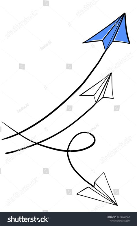 Winning Competition Paper Airplane Sketch Vector Stock Vector (Royalty ...