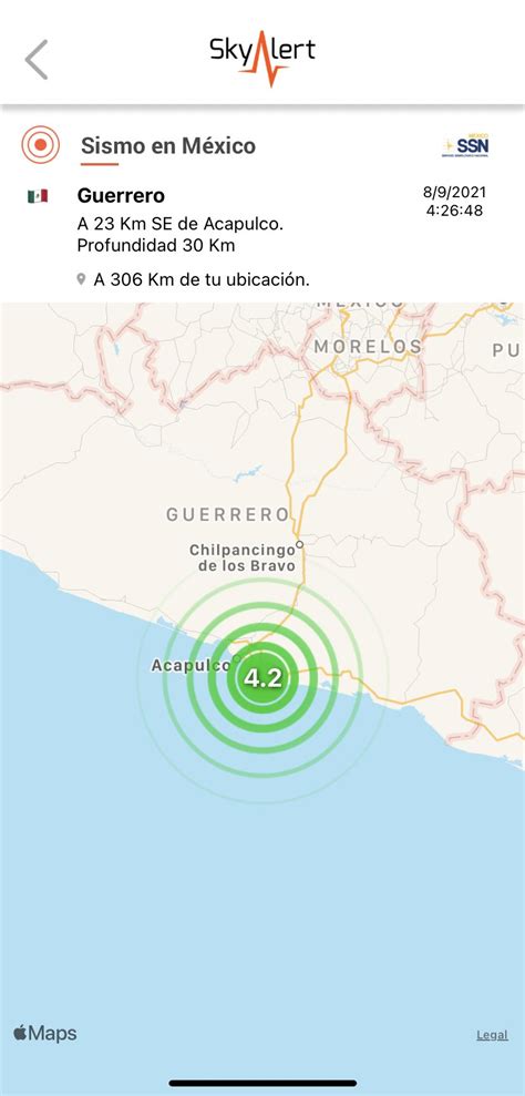 Skyalert On Twitter Sismo R Plica Magnitud Ubicado A Km Al