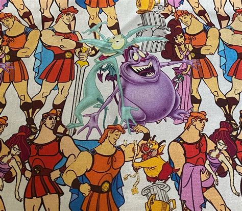 Disney Hercules Collage Print Fun Cotton Fabric 1 4 Yard Etsy