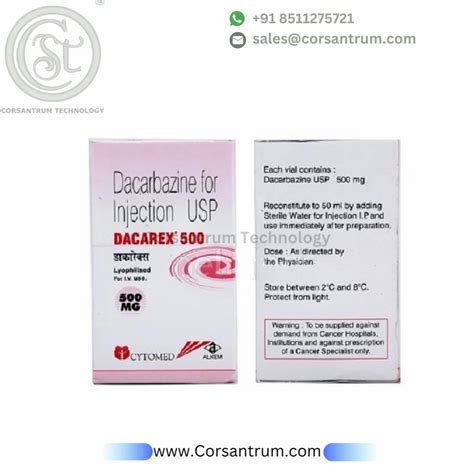 Dacarex 500 Mg Dacarbazine For Injection At Rs 920 Vial Sumul Dairy