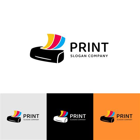 hand drawn printing company logo template