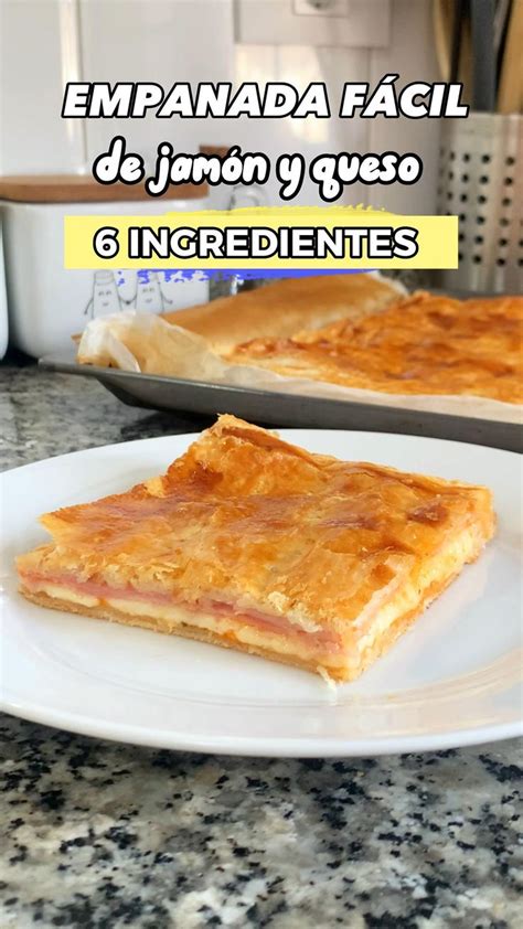 Empanada fácil de hojaldre con jamón y queso sabor a PIZZA 6