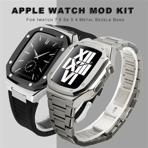 Luxury Modification Kit สำหรับ Apple Watch Case Band 45มม 41มม40มม 44มม Mod โลหะนาฬิกา