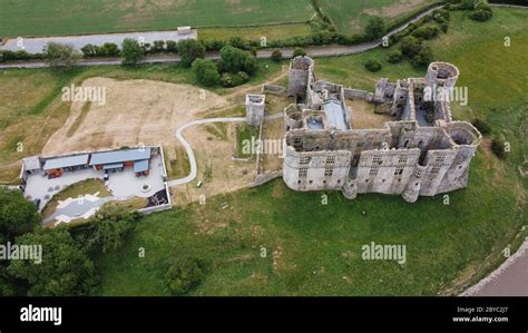 Aerial View of Carew Castle Stock Photo - Alamy