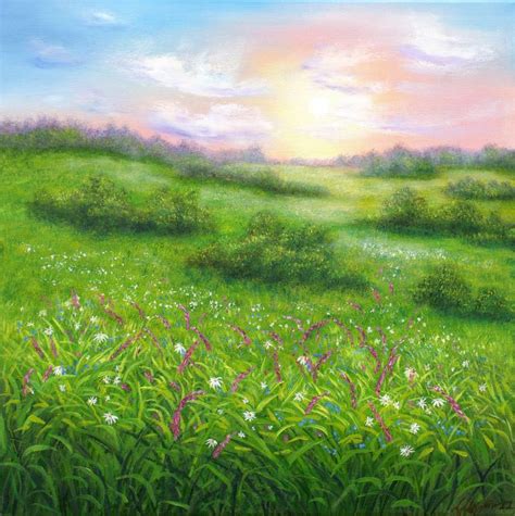 Wildflower meadow Painting by Ludmilla Ukrow | Saatchi Art