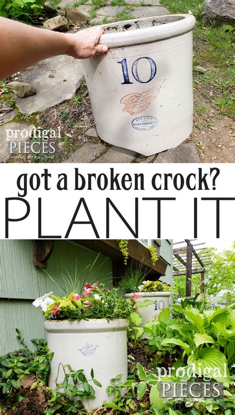 Broken Crock Planter Upcycled Garden Fun Prodigal Pieces