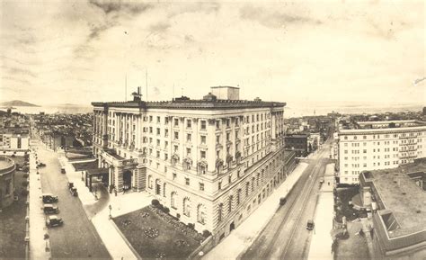 Old photos of architecture: View of the Fairmont Hotel, San Francisco Ca