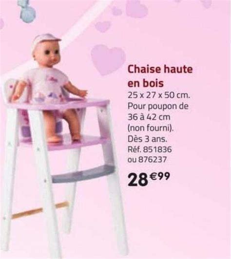 Offre Chaise Haute En Bois Chez La Grande Recre