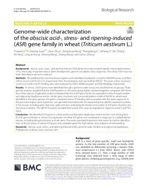 Fillable Online Genome Wide Characterization Of The Abscisic Acid